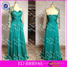 ED nupcial elegante nueva llegada encaje Appliqued manga larga una línea de vestidos de noche de las mujeres